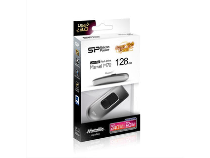 Silicon Power Marvel M70 128GB 240/80 MB/s (read/write) Retractable USB 3.0 Flash Drive Silver
