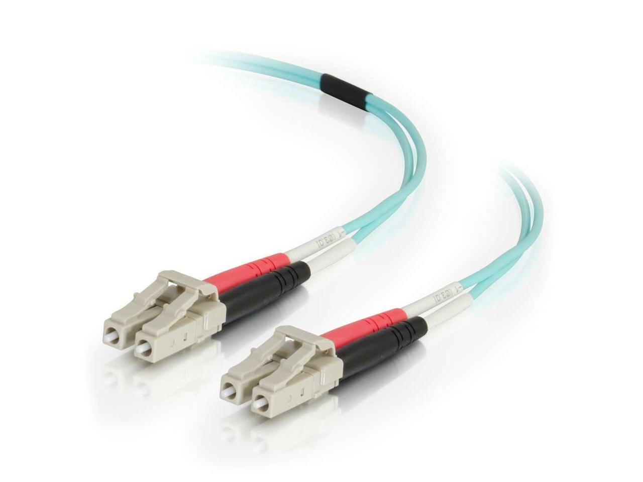 C2G 7M LC-LC 50/125 DUPLEX MULTIMODE OM4 FIBER CABLE - AQUA - 23FT OM4 CABLE - 2
