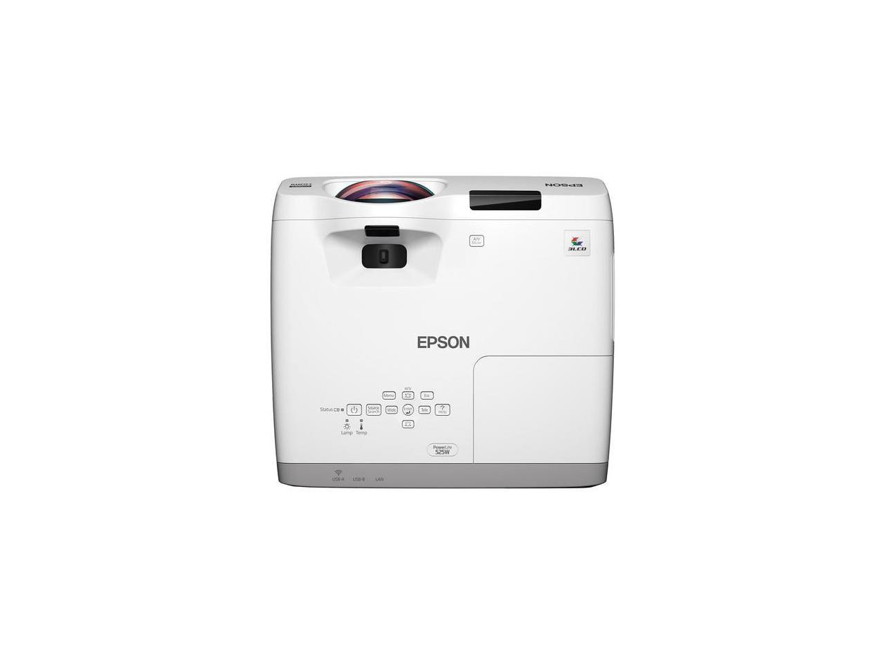 Epson PowerLite 525W WXGA 3LCD Widescreen Short-throw Projector 2800 lumens, V11H672020