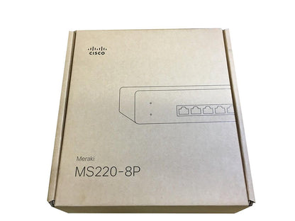 Cisco Meraki Cloud Managed Switching MS220-8P - 8 port gigabit Ethernet, 1G Uplink, POE, Requires Cloud Licensing
