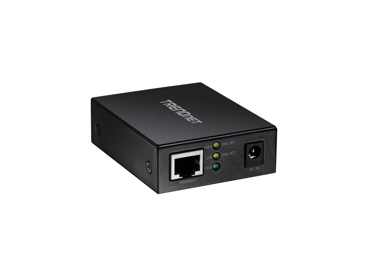TRENDnet 1000BASE-T to SFP Fiber Media Converter, Gigabit Ethernet to SFP Media Converter, 4Gbps Switching Capacity, TFC-GSFP