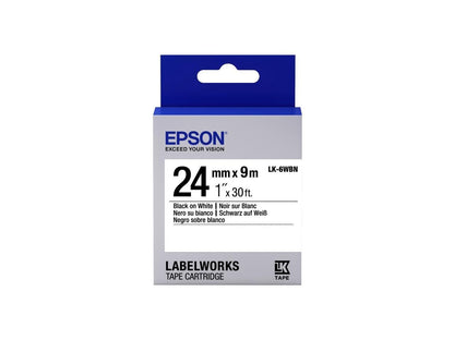 Epson LabelWorks Standard LK Tape Cartridge ~1" Black on White