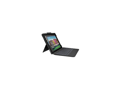 Logitech Slim Combo Keyboard/Cover Case (Folio) for 10.5" Apple iPad Pro Tablet - Black - Spill - x