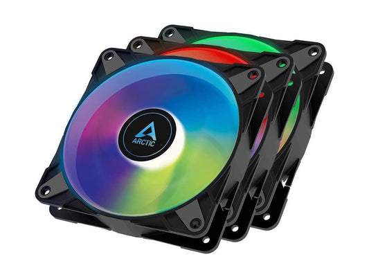 ARCTIC ACFAN00232A P12 PWM PST A-RGB (3 Pack) 120 mm PWM case Fan Optimized for Static Pressure 2000 RPM 3 pin Black