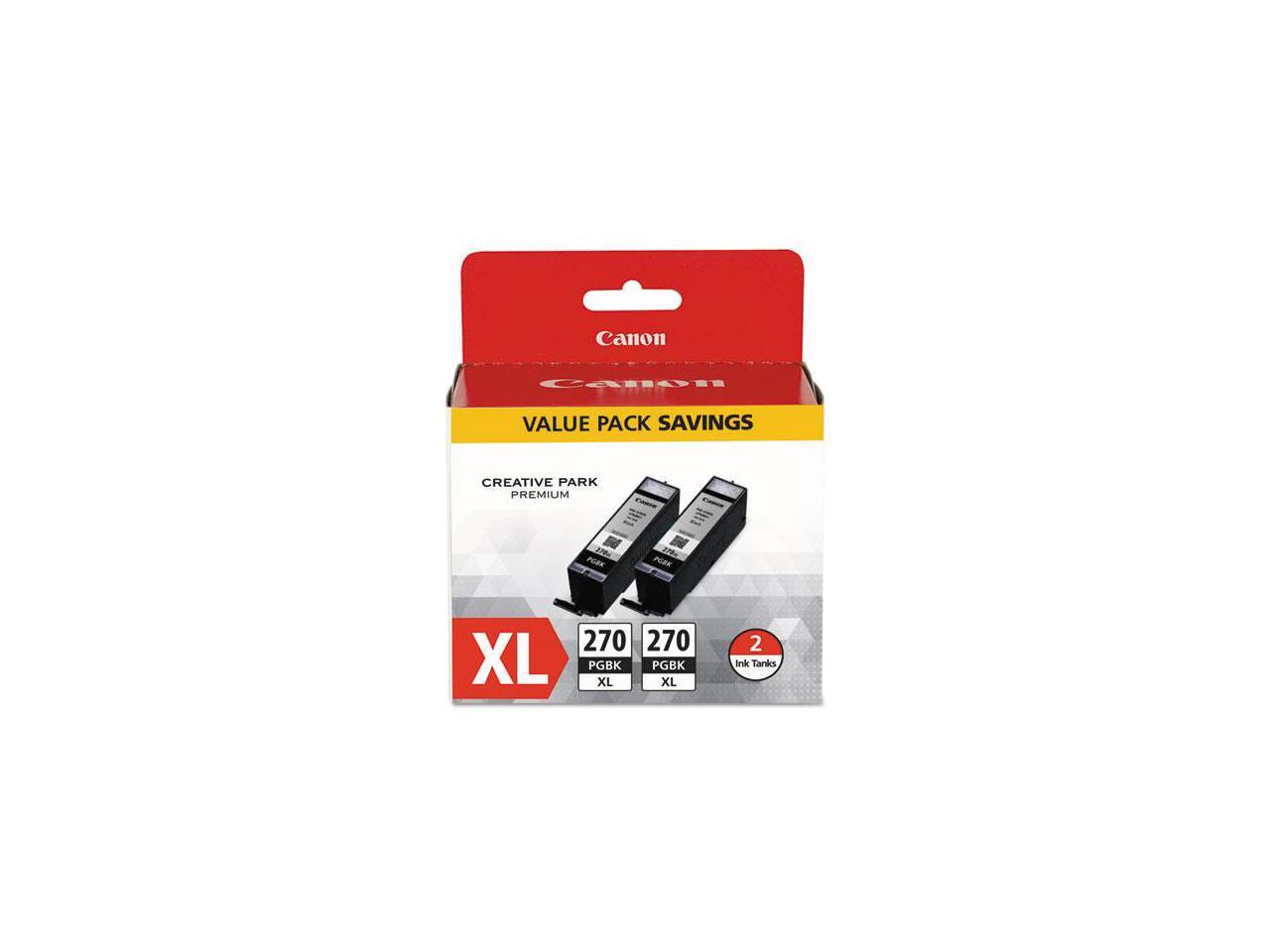 Canon PGI-270 XL High Yield Ink Cartridge - Dual Pack - Pigmented Black