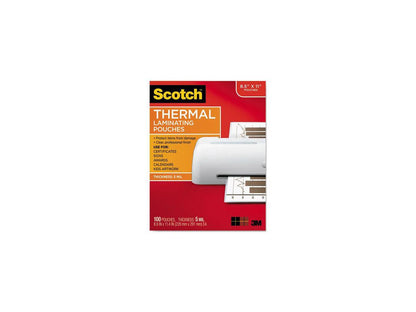 TP5854100 3M Letter Size Thermal Laminating Pouches, 5 mil, 100/Pack
