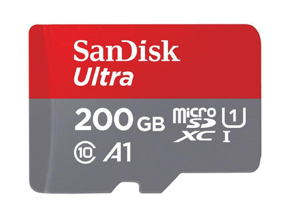 SanDisk 200GB Ultra microSDXC UHS-I/Class 10 Memory Card with Adapter, Speed Up to 90MB/s (SDSDQUAN-200G-G4A)