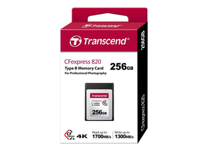 256GB Transcend CFexpress 820 Type B Memory Card 1700MB/s Read 1300MB/sec Write