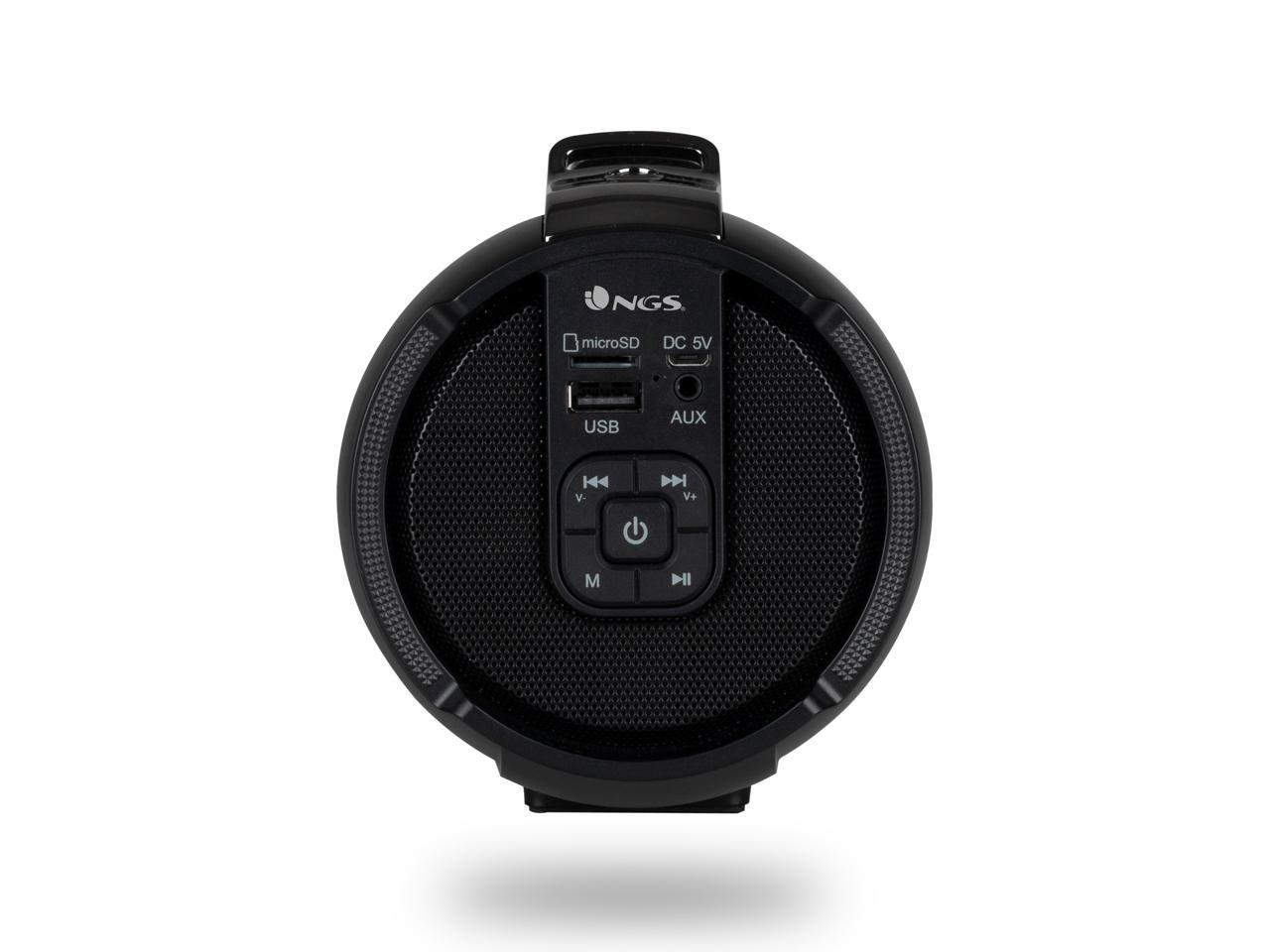 NGS 20W Portable Wireless TWS & BT Speaker with USB/SD/AUX IN - Roller Tempo, Black