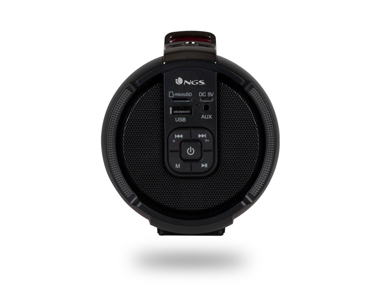 NGS 20W Portable Wireless TWS & BT Speaker with USB/SD/AUX IN - Roller Tempo, Red