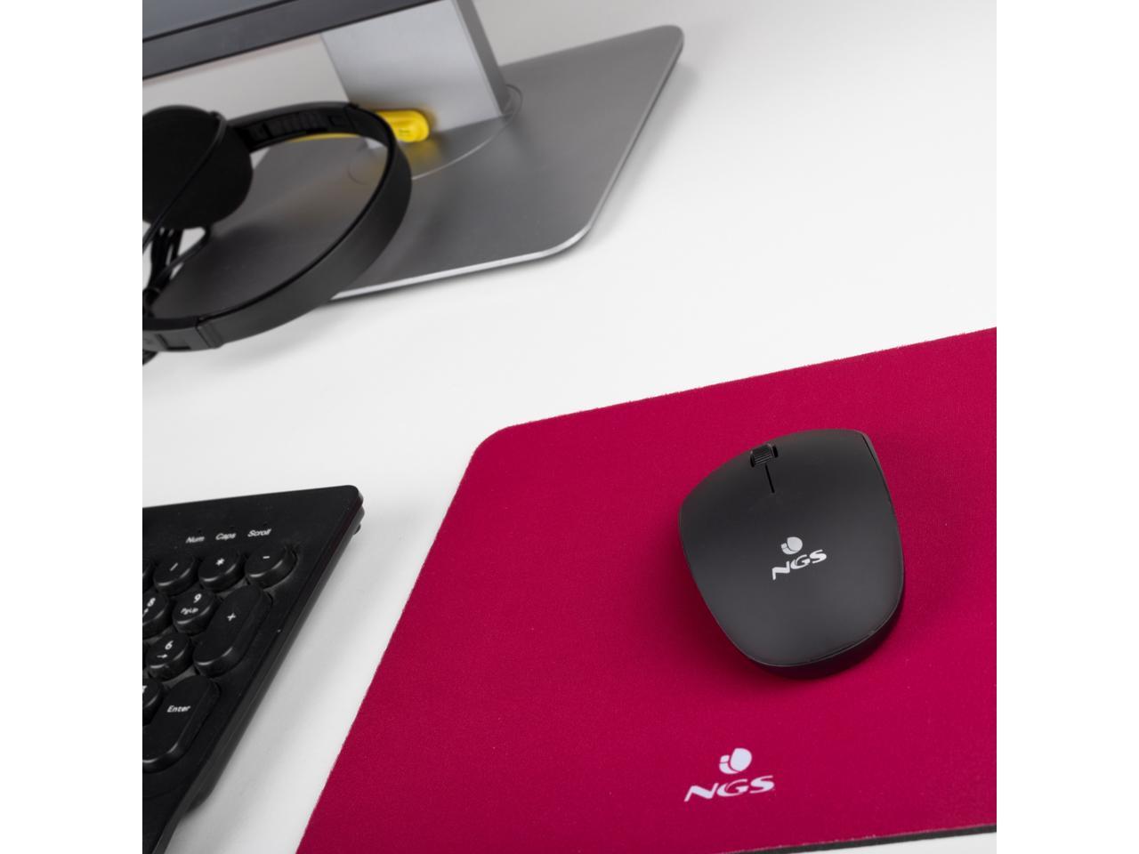 NGS 2.4GhZ Wireless Optical Mouse, Easy Alpha - Black