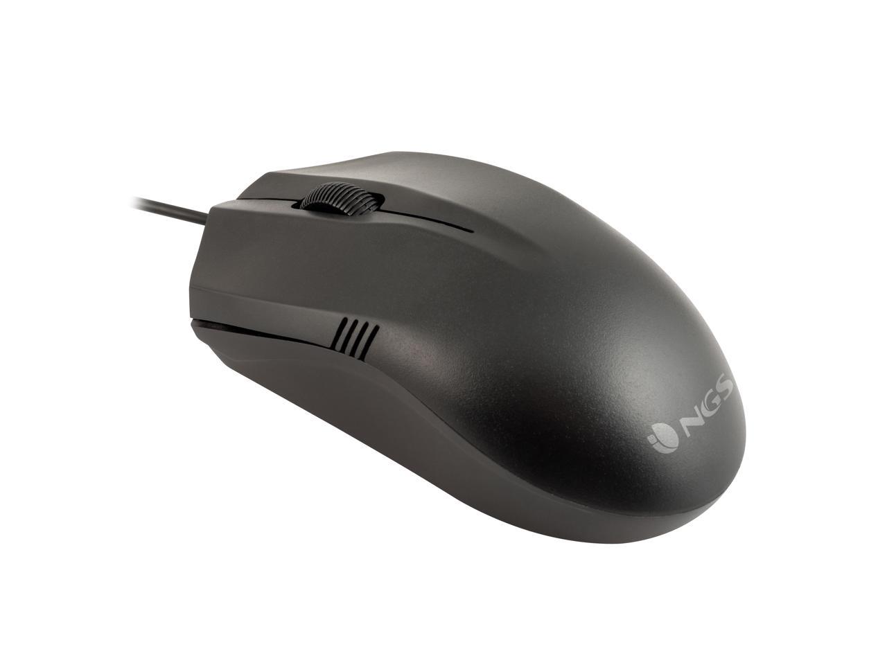 NGS Desktop Optical Wired Mouse, Easy Betta - Black