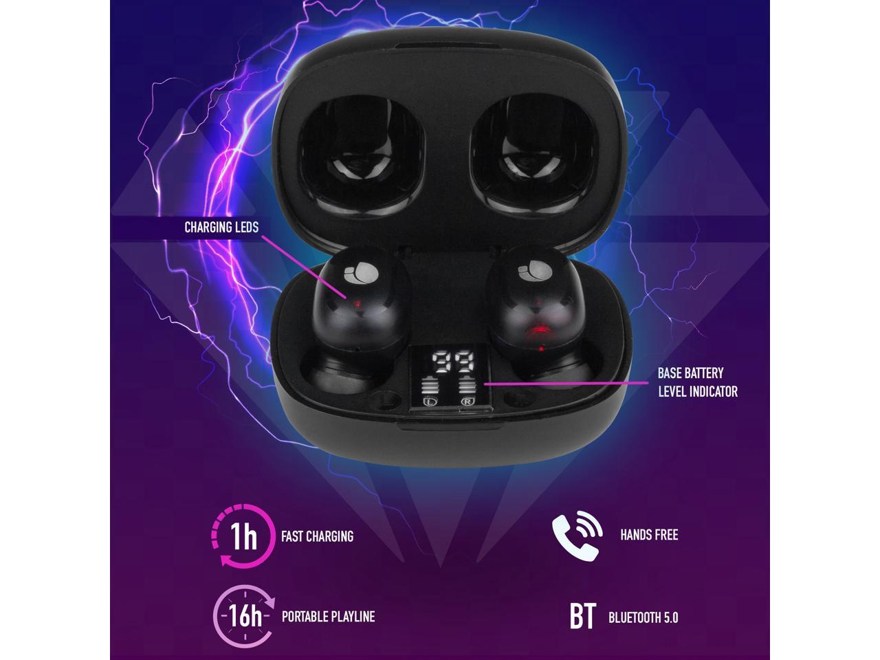 NGS Artic Jewell Wireless BT & TWS Earphones - Black