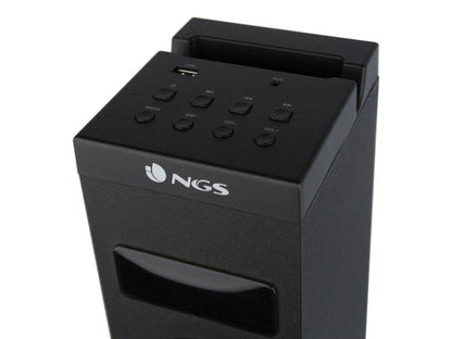 NGS 50W Wireless BT Tower Speaker with Stereo Output and Remote Control, Sky Charm