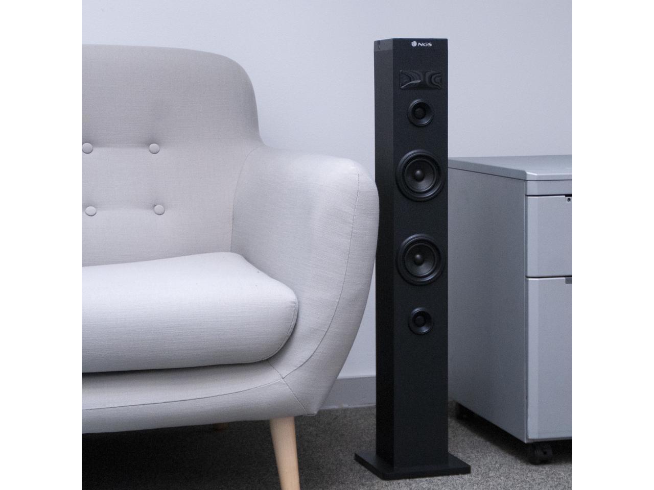 NGS 50W Wireless BT Tower Speaker with Stereo Output and Remote Control, Sky Charm