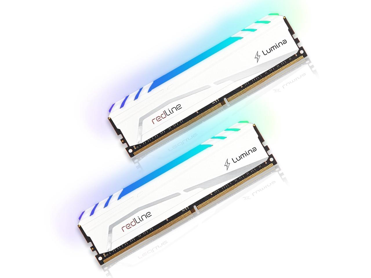 64GB Mushkin Redline Lumina RGB DDR4 3600MHz PC4-28800 CL18 Dual Channel Kit - White