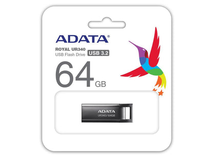 64GB AData Royal UR340 Ultra-Compact USB3.0 (USB3.2) Flash Drive