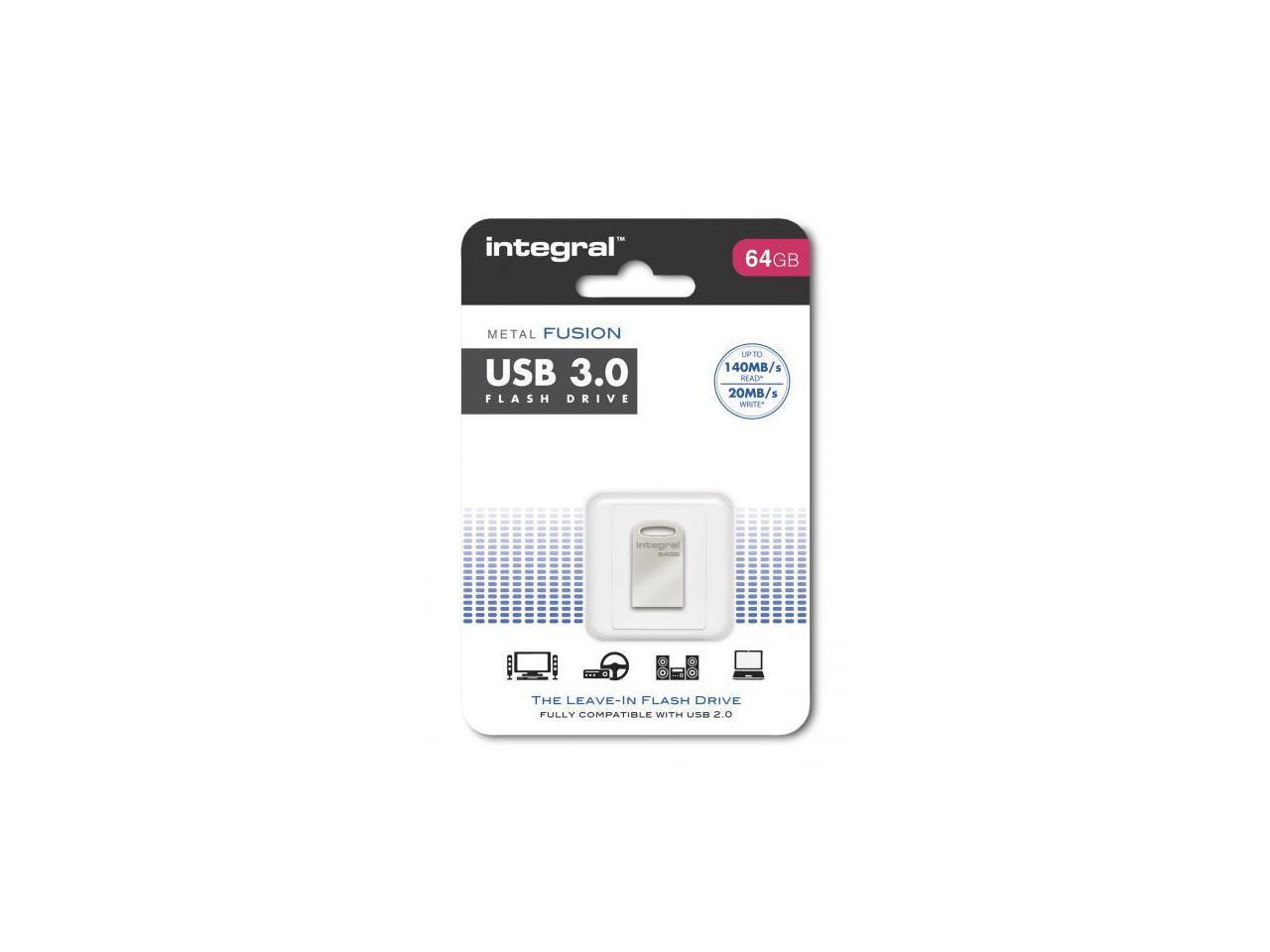 64GB Integral Metal Fusion USB3.0 Flash Drive - Ultra-small (speed up to 140MB/sec)