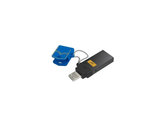 64GB PQI Connect 301 OTG USB Flash Drive - USB3.0 Deep Blue Edition