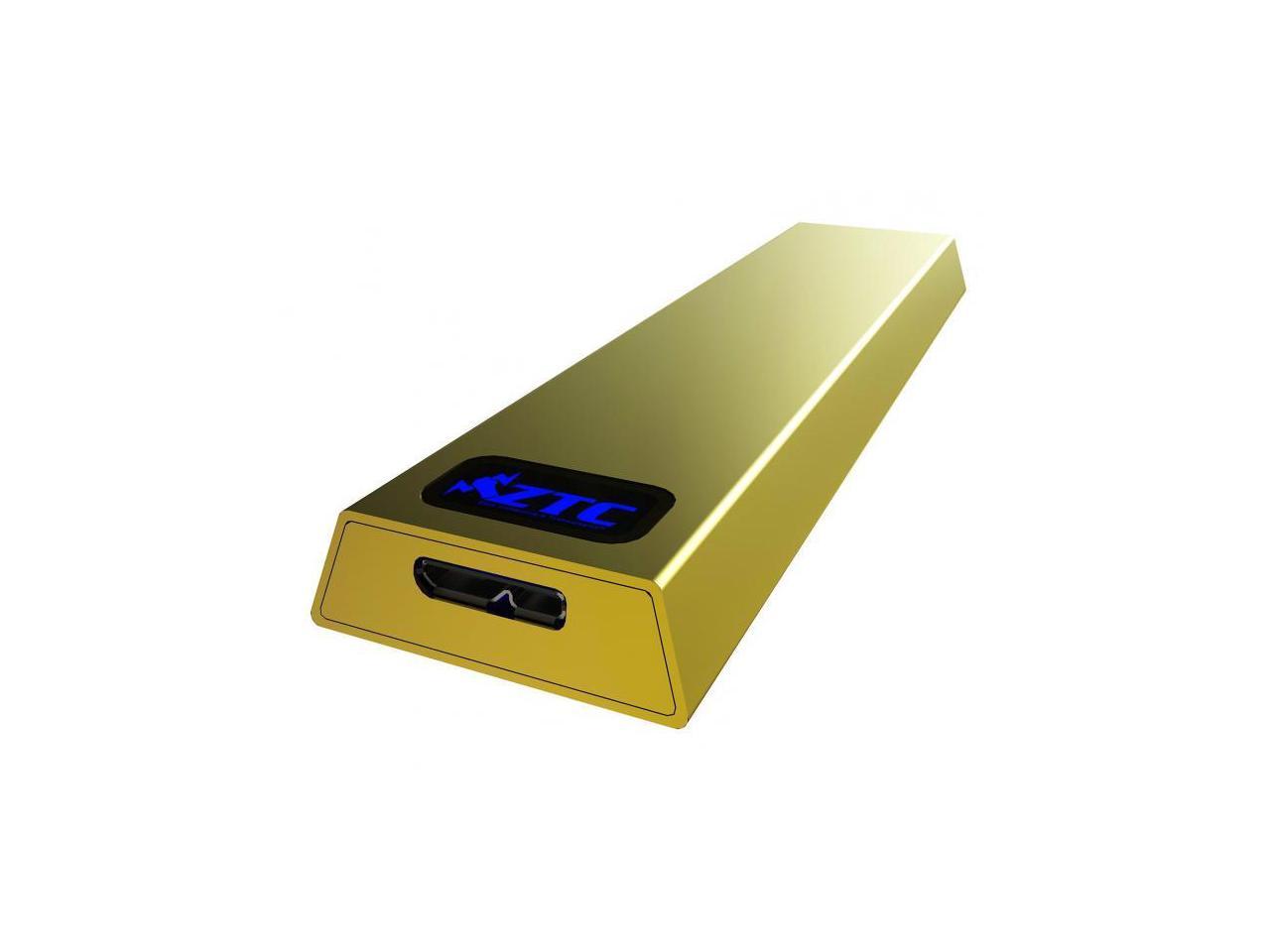 ZTC Thunder Enclosure NGFF M.2 SSD to USB 3.0 Adapter. Support UASP SuperSpeed 6Gb/s 520MB/s Gold Model ZTC-EN004-G