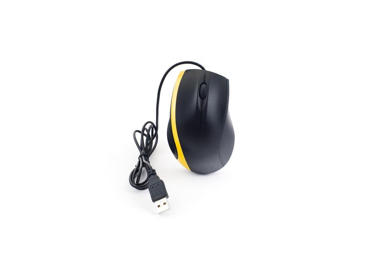 NEON 3D Optical Mouse Dual-Button with Scrool-Wheel. Black With a Yellow Stripe Model NEO-865A-MSE
