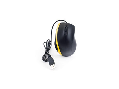 NEON 3D Optical Mouse Dual-Button with Scrool-Wheel. Black With a Yellow Stripe Model NEO-865A-MSE