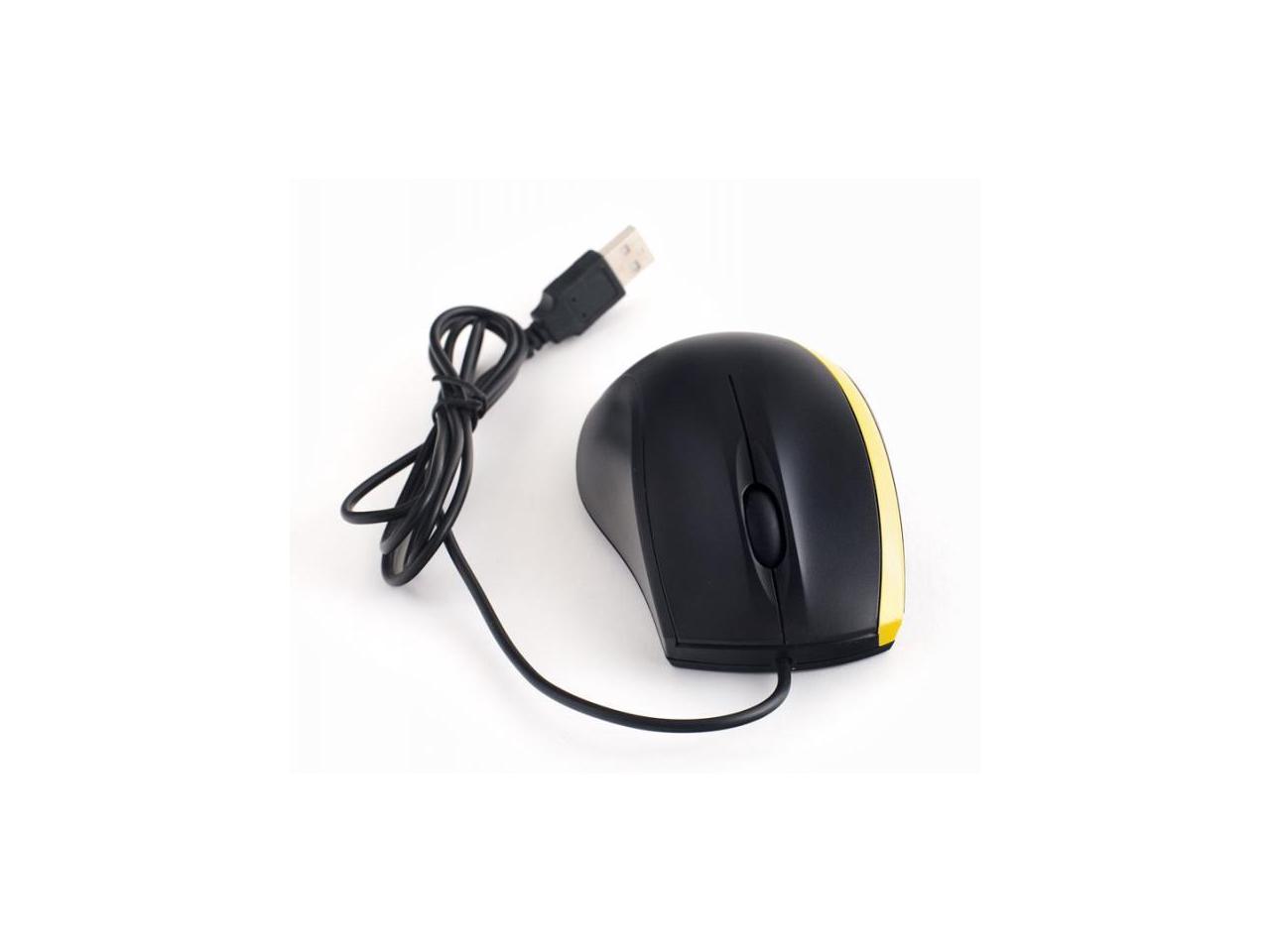 NEON 3D Optical Mouse Dual-Button with Scrool-Wheel. Black With a Yellow Stripe Model NEO-865A-MSE
