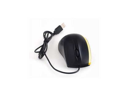 NEON 3D Optical Mouse Dual-Button with Scrool-Wheel. Black With a Yellow Stripe Model NEO-865A-MSE