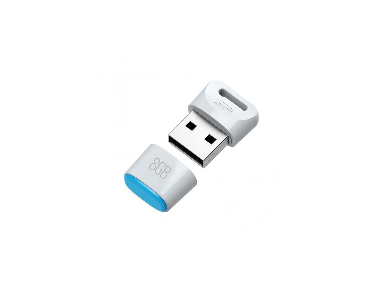 Silicon Power 8GB Silicon Power Touch T06 Compact USB Flash Drive White Model SP008GBUF2T06V1W