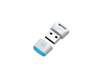 Silicon Power 8GB Silicon Power Touch T06 Compact USB Flash Drive White Model SP008GBUF2T06V1W