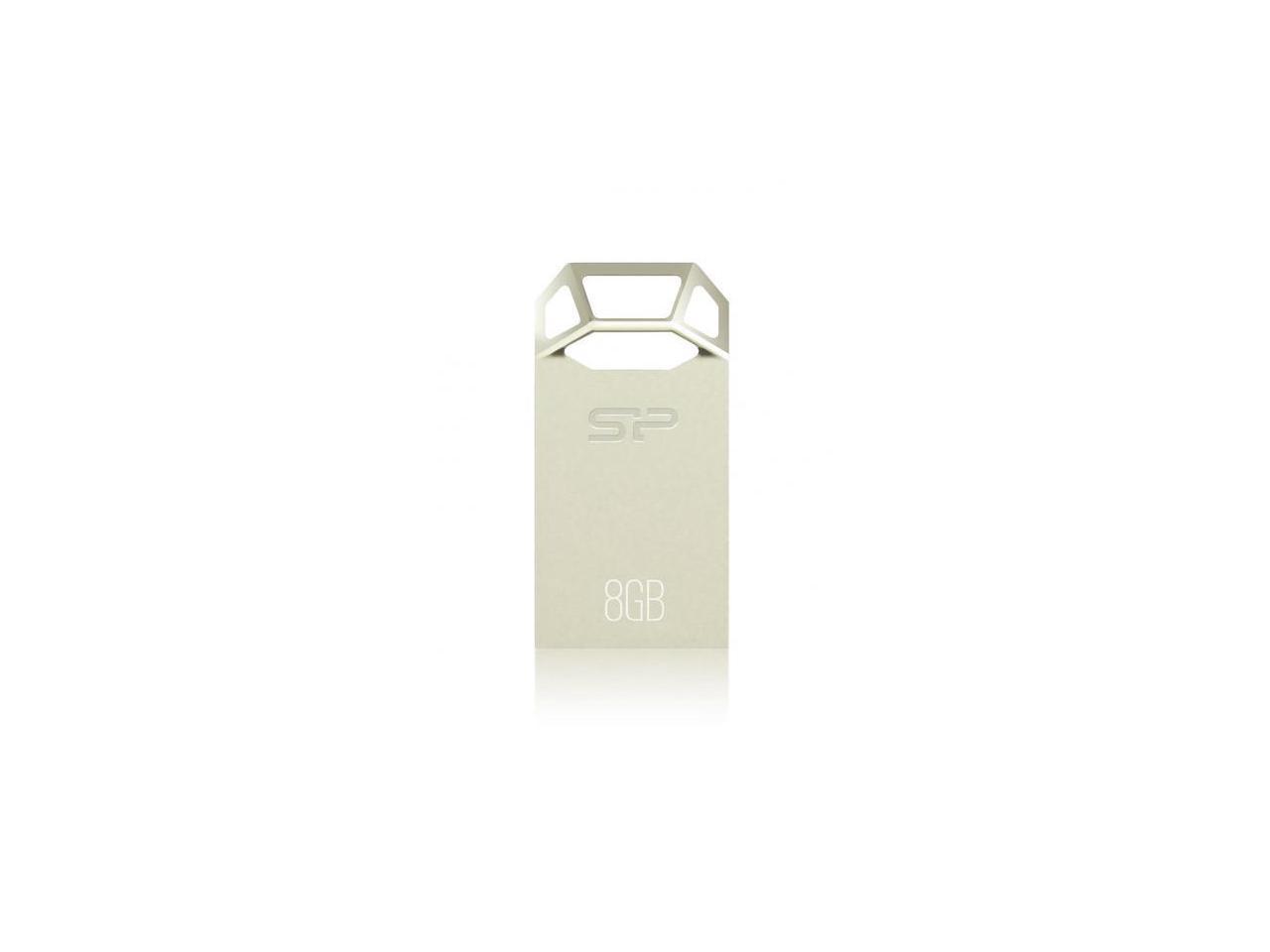 Silicon Power 8GB Silicon Power Touch T50 Zinc-Alloy Compact USB Flash Drive Champagne Edition Model SP008GBUF2T50V1C