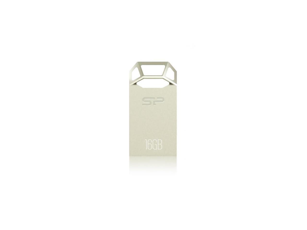 Silicon Power 16GB Silicon Power Touch T50 Zinc-Alloy Compact USB Flash Drive Champagne Edition Model SP016GBUF2T50V1C