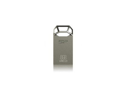 Silicon Power 8GB Silicon Power Jewel J50 USB3.0 Zinc-Alloy Compact USB Flash Drive Titanium Edition Model SP008GBUF3J50V1T