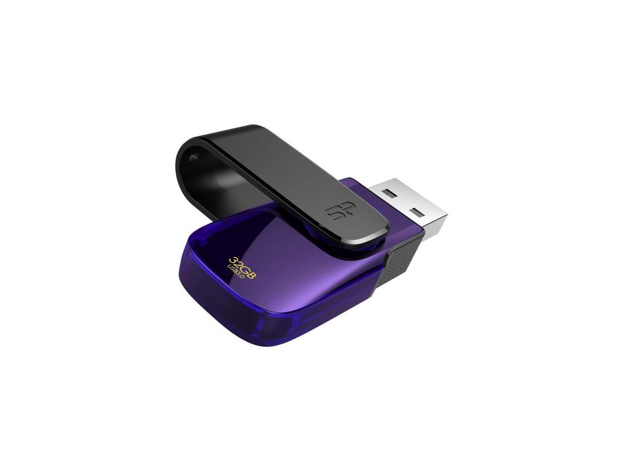 Silicon Power 32GB Blaze B31 Swivel Cap USB 3.0 Flash Drive Color Black/Purple Edition Model SP032GBUF3B31V1U