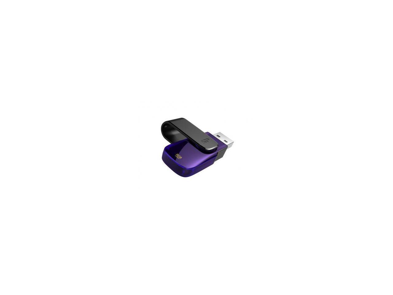 Silicon Power 16GB Blaze B31 USB3.0 Swivel Cap Flash Drive Black/Purple Edition Model SP016GBUF3B31V1U