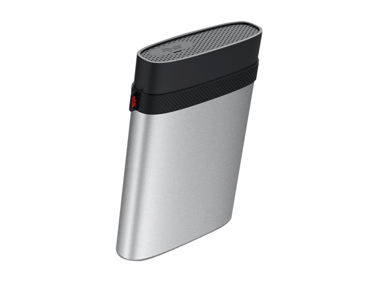 Silicon Power 1TB Armor A85 IP68 Waterproof and Shockproof Portable Hard Drive USB 3.0 Model SP010TBPHDA85S3S Silver