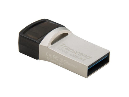 Transcend 32GB JetFlash 890 USB 3.1 On-The-Go Flash Drive - 32 GB - USB 3.1, USB - 256-bit AES