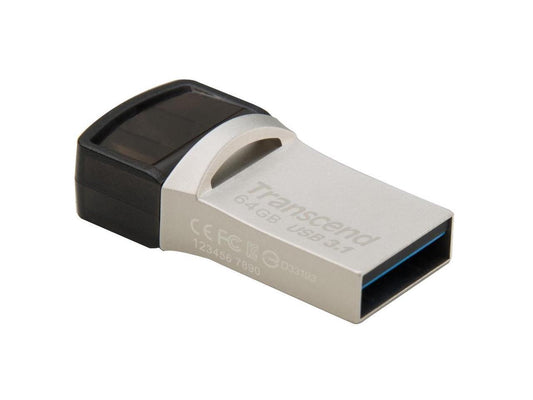 64GB Transcend JetFlash 890S OTG Flash Drive with USB3.1 and USB Type-C Connectors