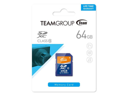 64GB Team SDXC CL10 Memory Card (read speed up to 20MB/sec)