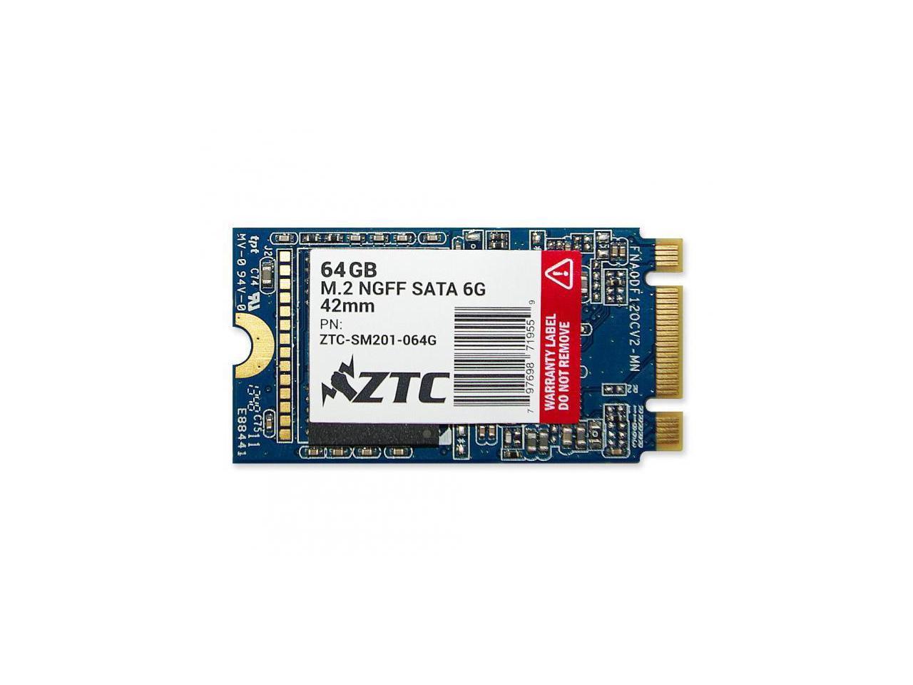 ZTC Armor 64GB 42mm M.2 NGFF 6G SSD Solid State Drive. Models ZTC-SM201-064G