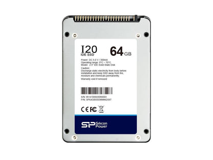 Silicon Power 64GB SSD-I20 2.5-inch IDE/PATA 9mm, Toshiba 19nm MLC Flash SSD Solid State Disk Model SP064GBSSDMMNI258T