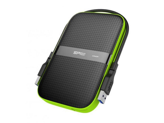 5TB Silicon Power Armor A60 Shockproof Portable Hard Drive - USB3.0 - Black/Green Edition
