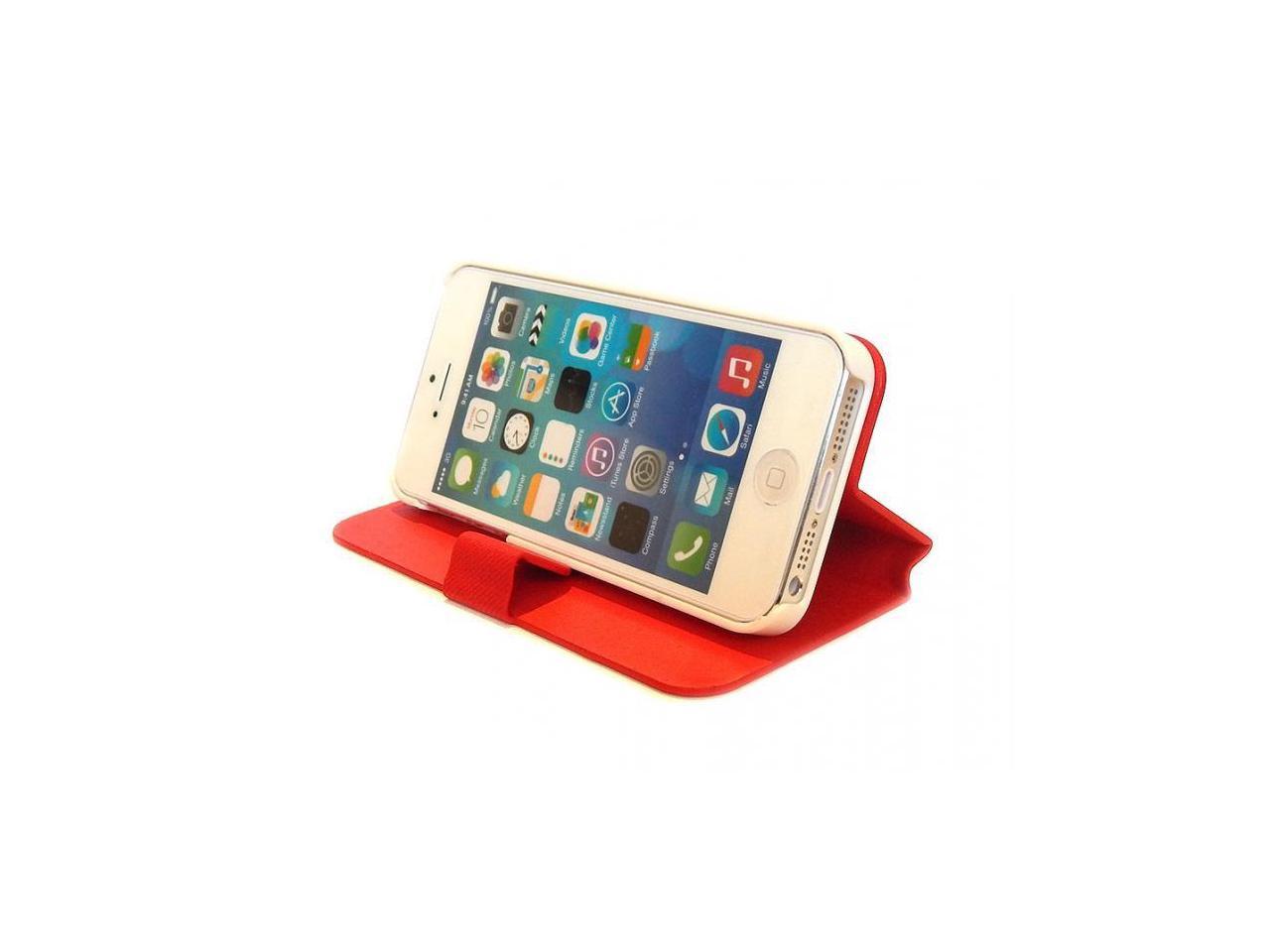 NEON Red iPhone 5 Flip Cover with Auto-Sleep Function Model IPH5-FLI-RD