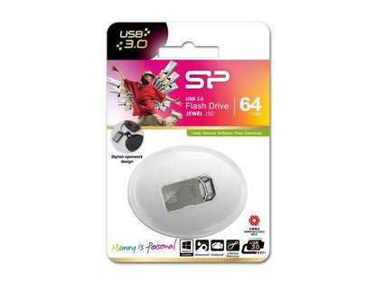 64GB Silicon Power Jewel J50 USB3.0 Zinc-Alloy Compact USB Flash Drive Titanium Edition