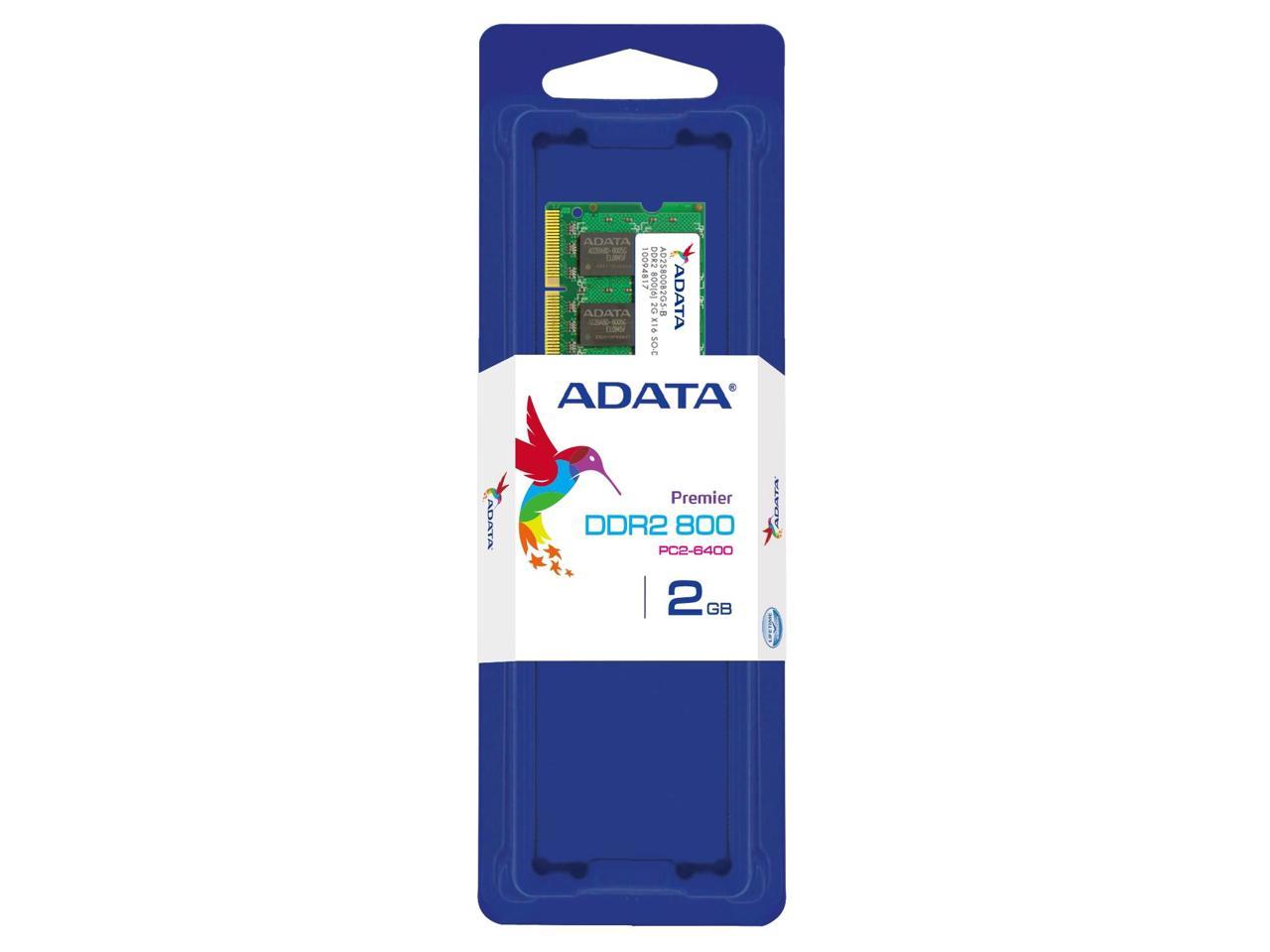 2GB AData 800MHz DDR2-800 PC2-6400 SO-DIMM 200-pin Laptop Memory Module