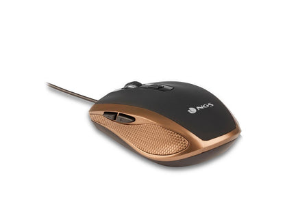 NGS Tick Wired Optical Gaming Mouse, 5 Buttons + Scroll Wheel - Gold