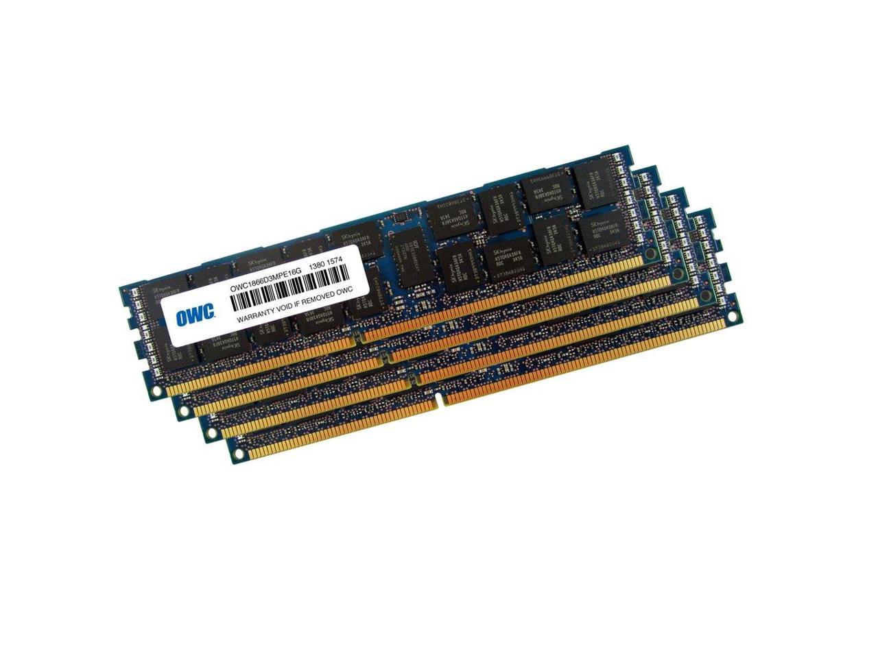 OWC 64GB ( 4x16GB ) PC3-10600 DDR3 ECC 1333MHz SDRAM DIMM 240 Pin Memory Upgrade kit For MacPro 'Nehalem'& Westmere' models.Perfect For the Mac Pro 8-core and Quad-core Xeon systems.OWC1333D3X9M064