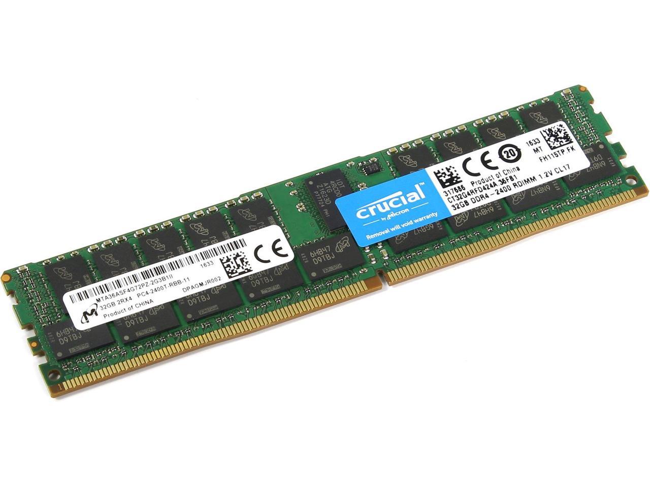 Crucial 32G 288-Pin DDR4 SDRAM ECC Buffered / Registered DDR4 2400 (PC4 19200) Server Memory Model CT32G4RFD424A