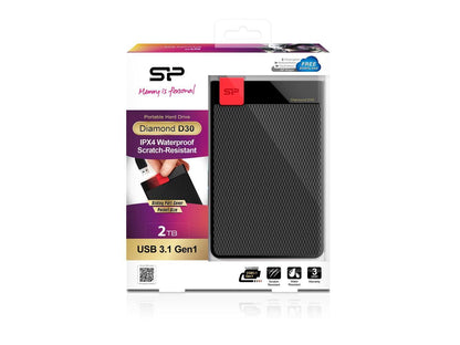 2TB Silicon Power D30 USB3.0 Ultra-Slim 10.4mm Portable Hard Drive