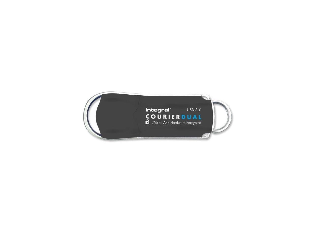 64GB Integral Courier Dual USB3.0 FIPS-197 Encrypted Flash Drive